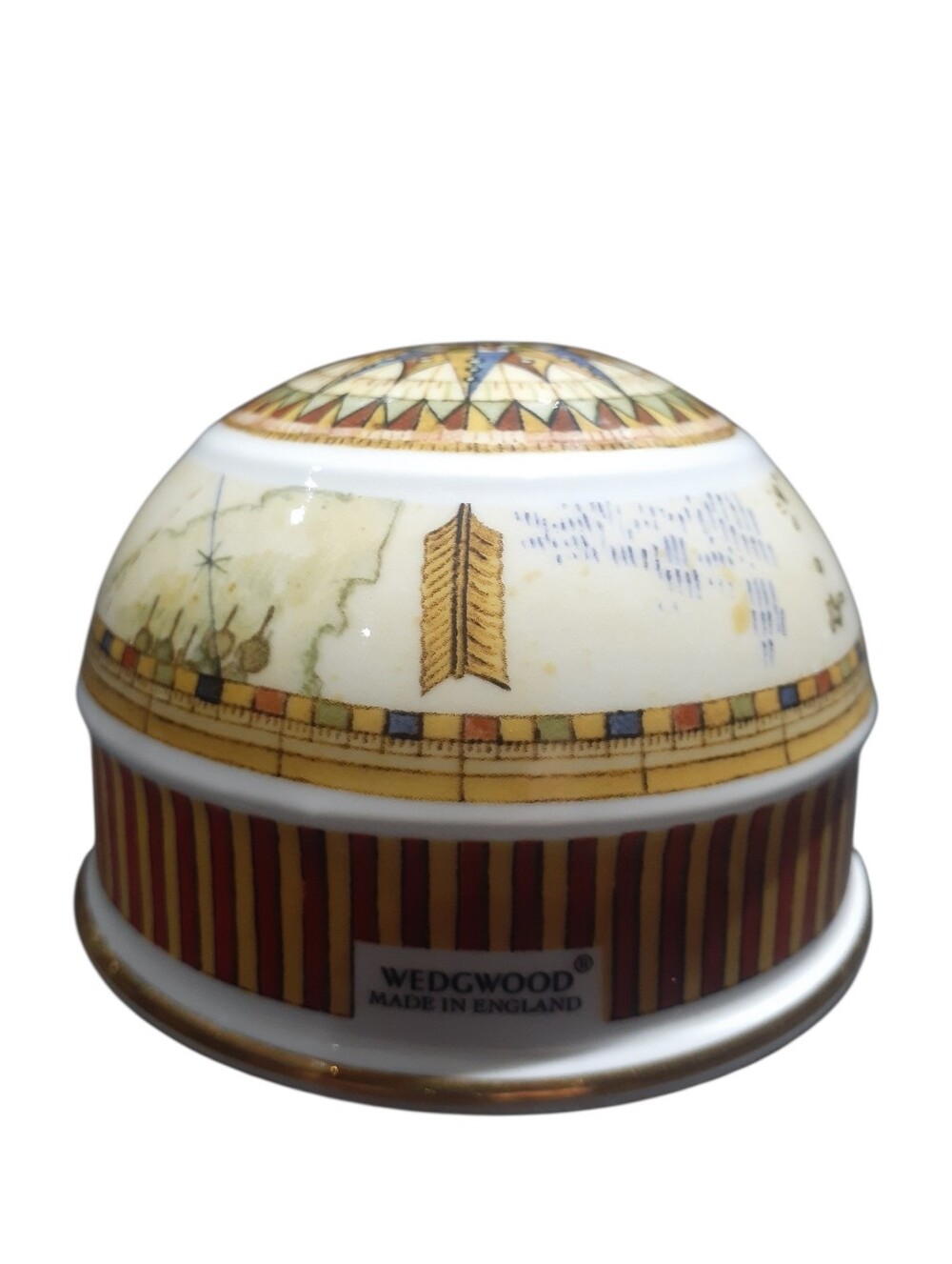 Vintage 1990s Wedgwood England Atlas Compass Dome Shaped Paperweight